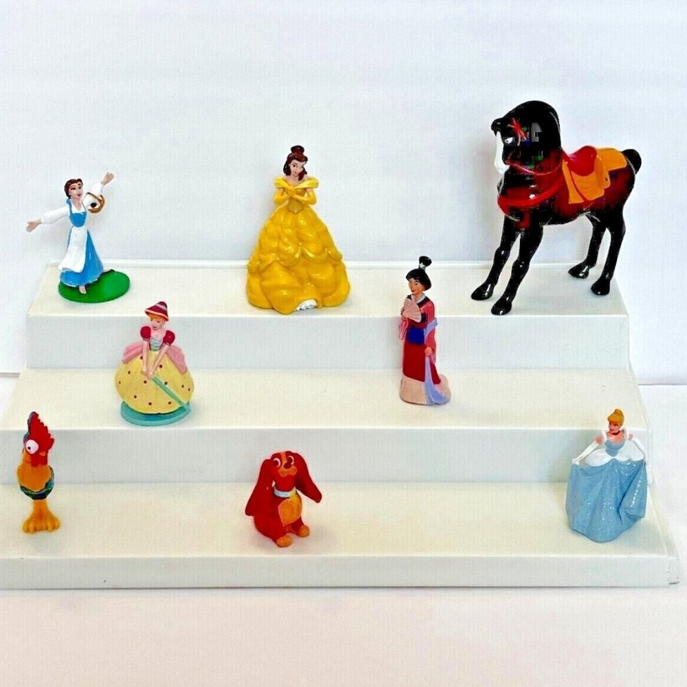 Disney Princess PVC Figurine lot of 8, 4" Belle Mulan Cinderella + More